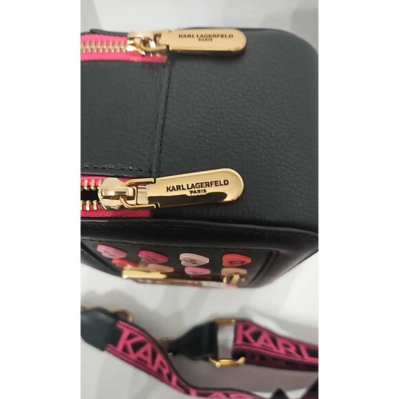 Karl Lagerfeld Simone Camera Crossbody with Heart Pins - Picture 4 of 8